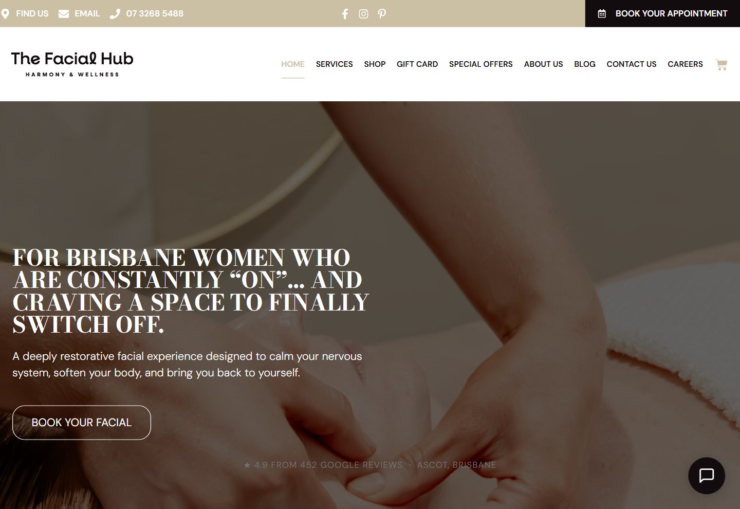 The Facial Hub website