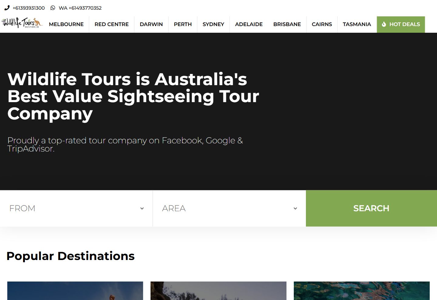 Wildlife Tours website